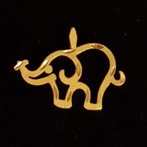 14k Gold Lucky Elephant Pendant New